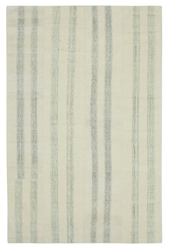 7x11 White Kilim Patchwork Rug - 34447