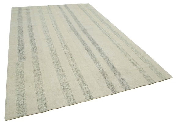 7x11 White Kilim Patchwork Rug - 34447