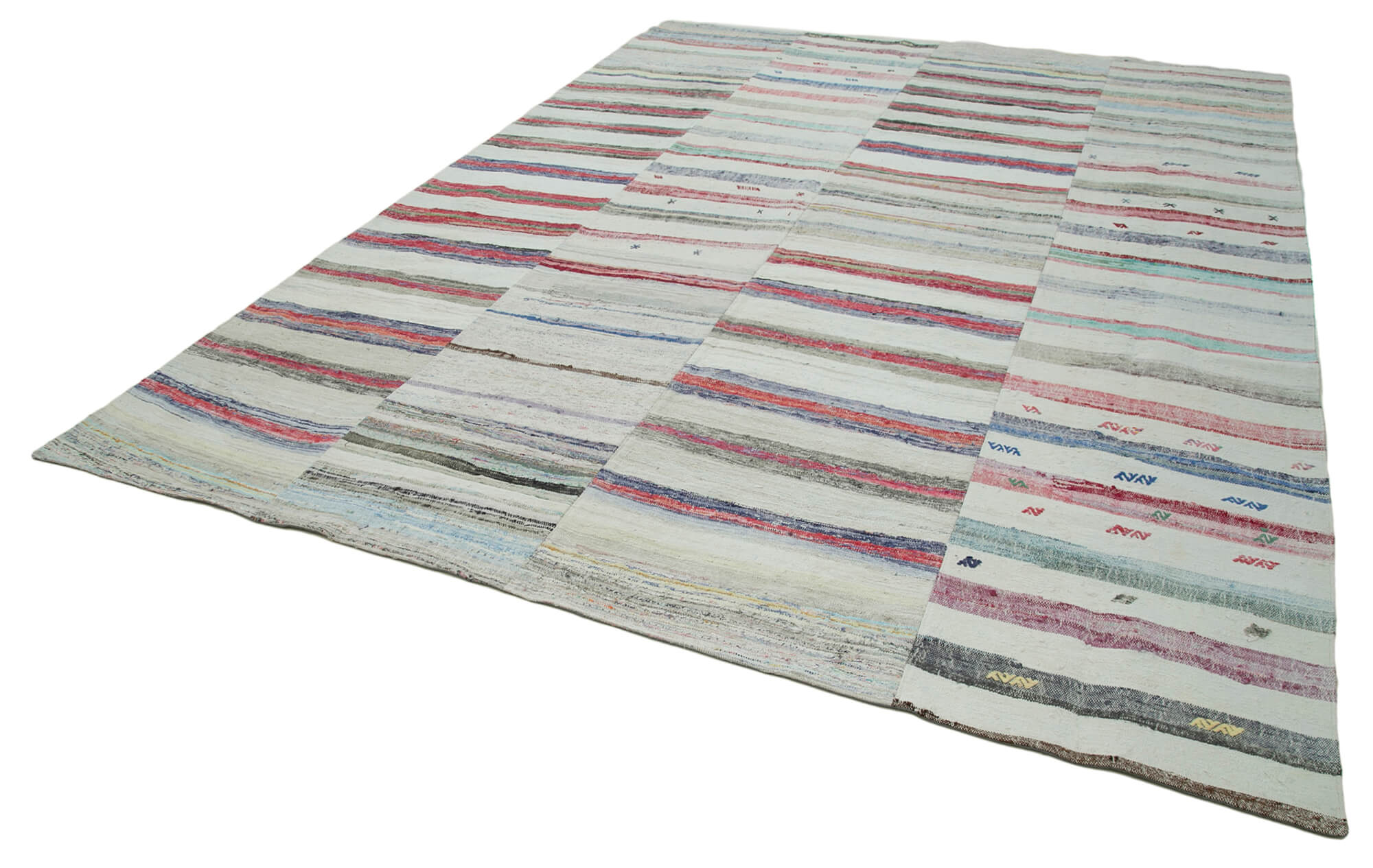 10x13 Beige Kilim Patchwork Rug - 34459