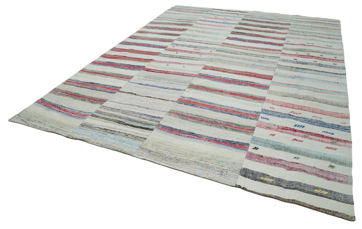 10x13 Beige Kilim Patchwork Rug - 34459