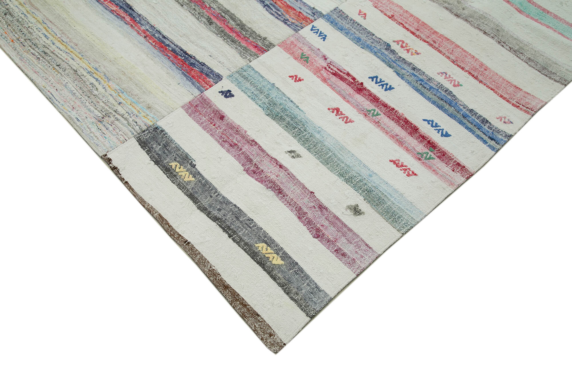 10x13 Beige Kilim Patchwork Rug - 34459