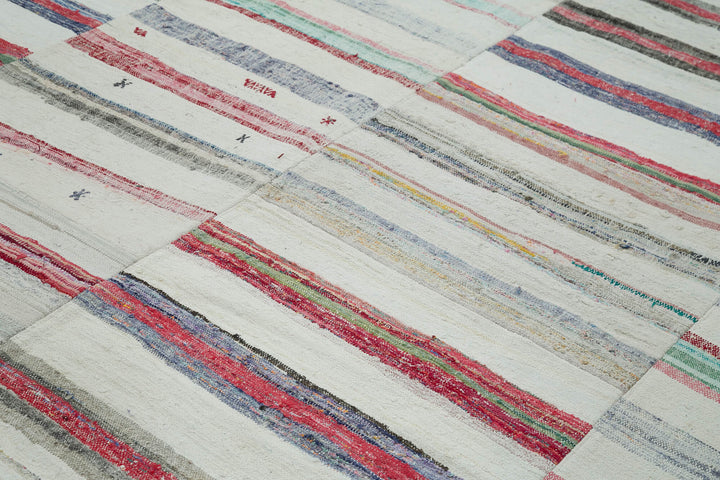 10x13 Beige Kilim Patchwork Rug - 34459