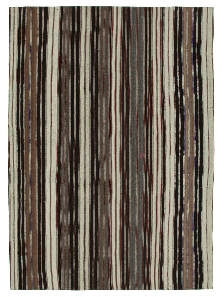 10x14 Brown Vintage Turkish Kilim Rug - 34460