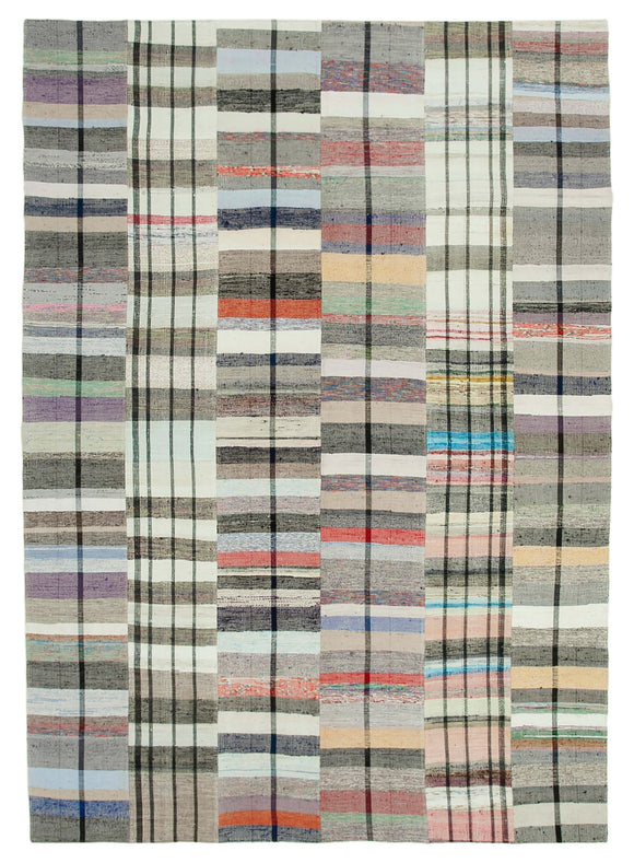 8x12 Multicolor Kilim Patchwork Rug - 34462