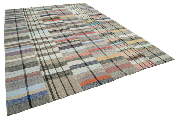 8x12 Multicolor Kilim Patchwork Rug - 34462
