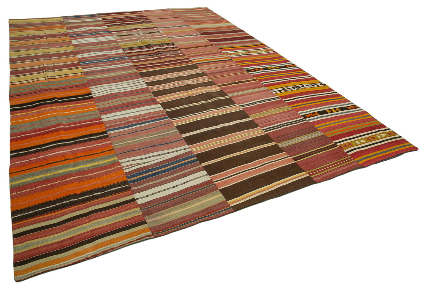 9x13 Orange Kilim Patchwork Rug - 34468