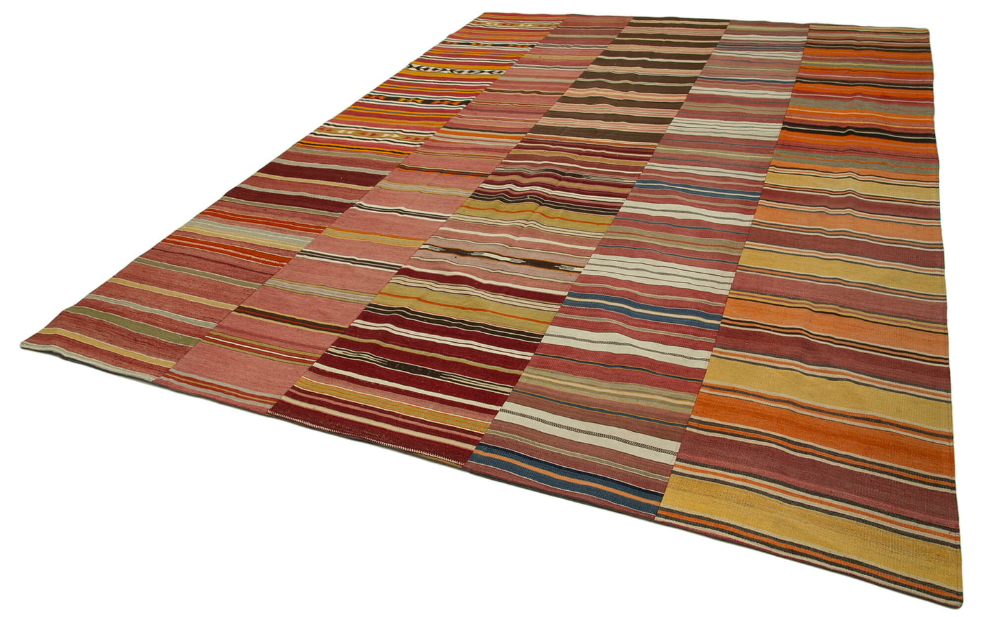 9x13 Orange Kilim Patchwork Rug - 34468