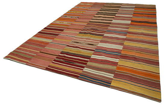 9x13 Orange Kilim Patchwork Rug - 34468