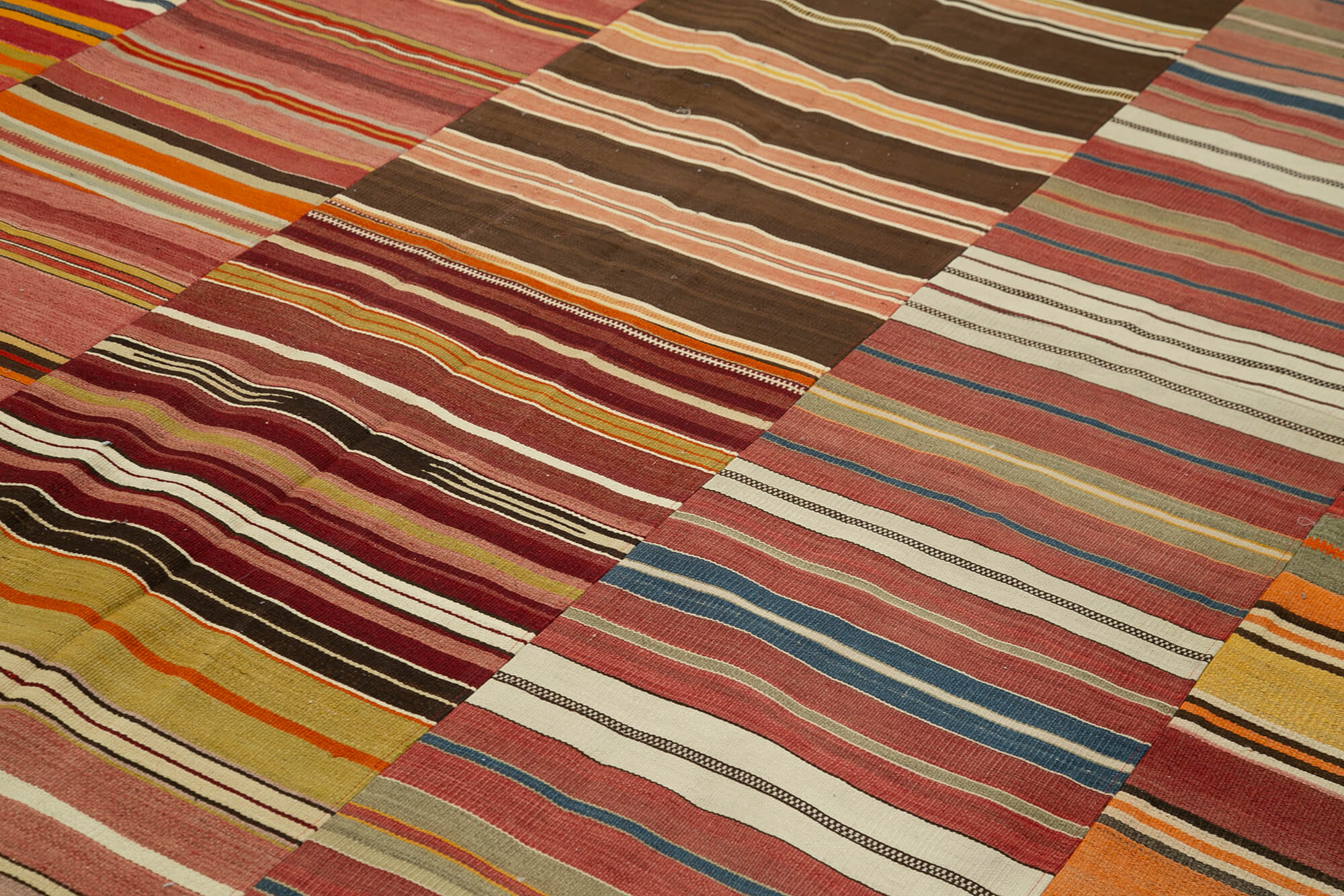 9x13 Orange Kilim Patchwork Rug - 34468
