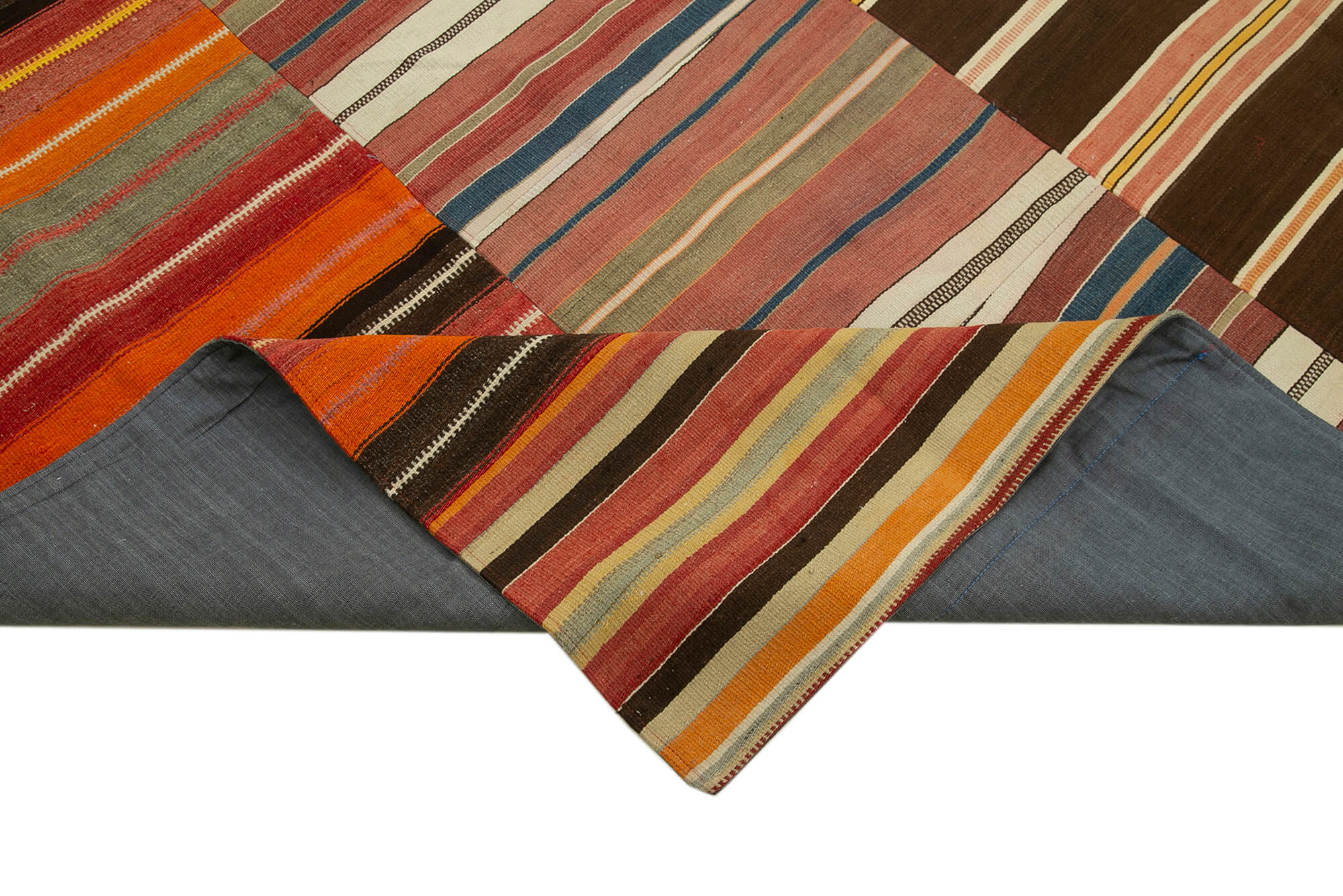 9x13 Orange Kilim Patchwork Rug - 34468