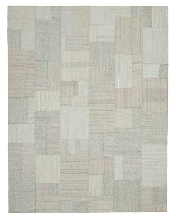 10x13 Beige Kilim Patchwork Rug - 34482