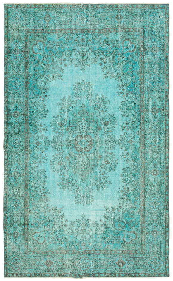 6x9 Turquoise Overdyed Rug - 34744