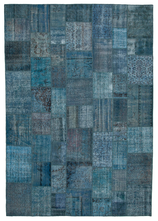 10x14 Blue Patchwork Rug - 34960