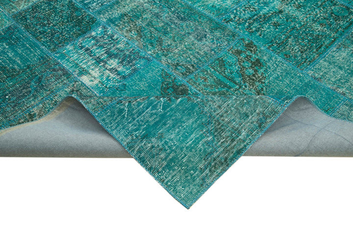 8x11 Turquoise Patchwork Rug- 35219