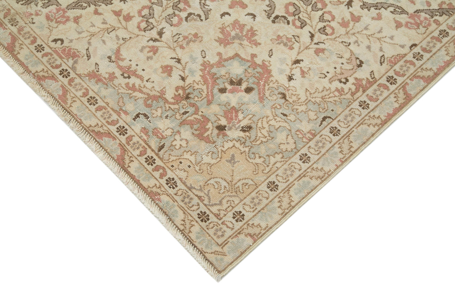 6x10 Beige Turkish Vintage Area Rug - 35280