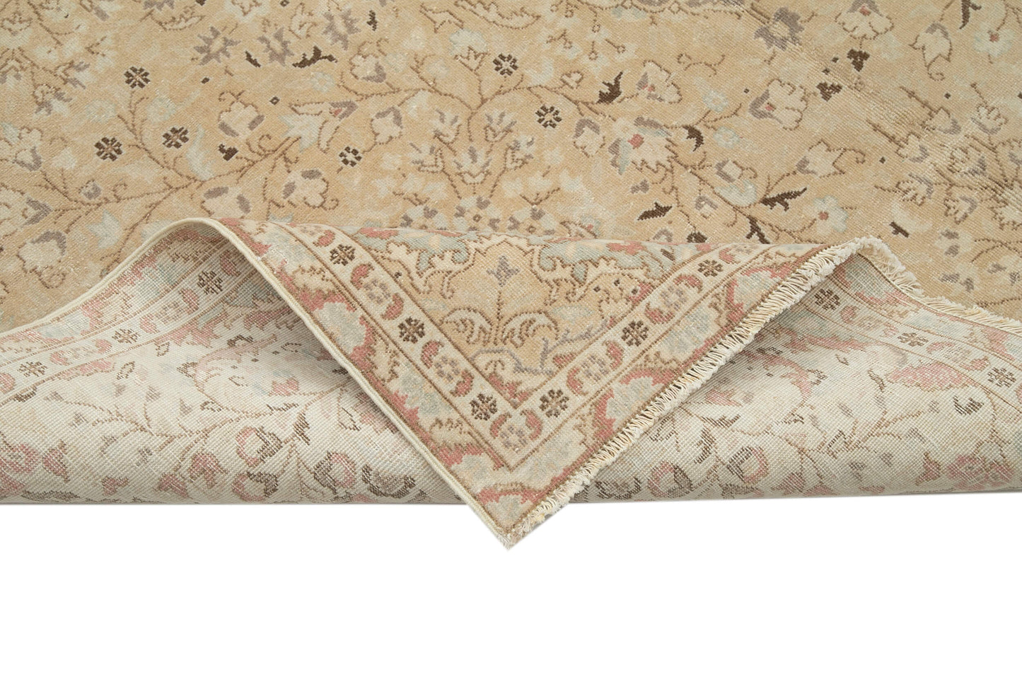 6x10 Beige Turkish Vintage Area Rug - 35280