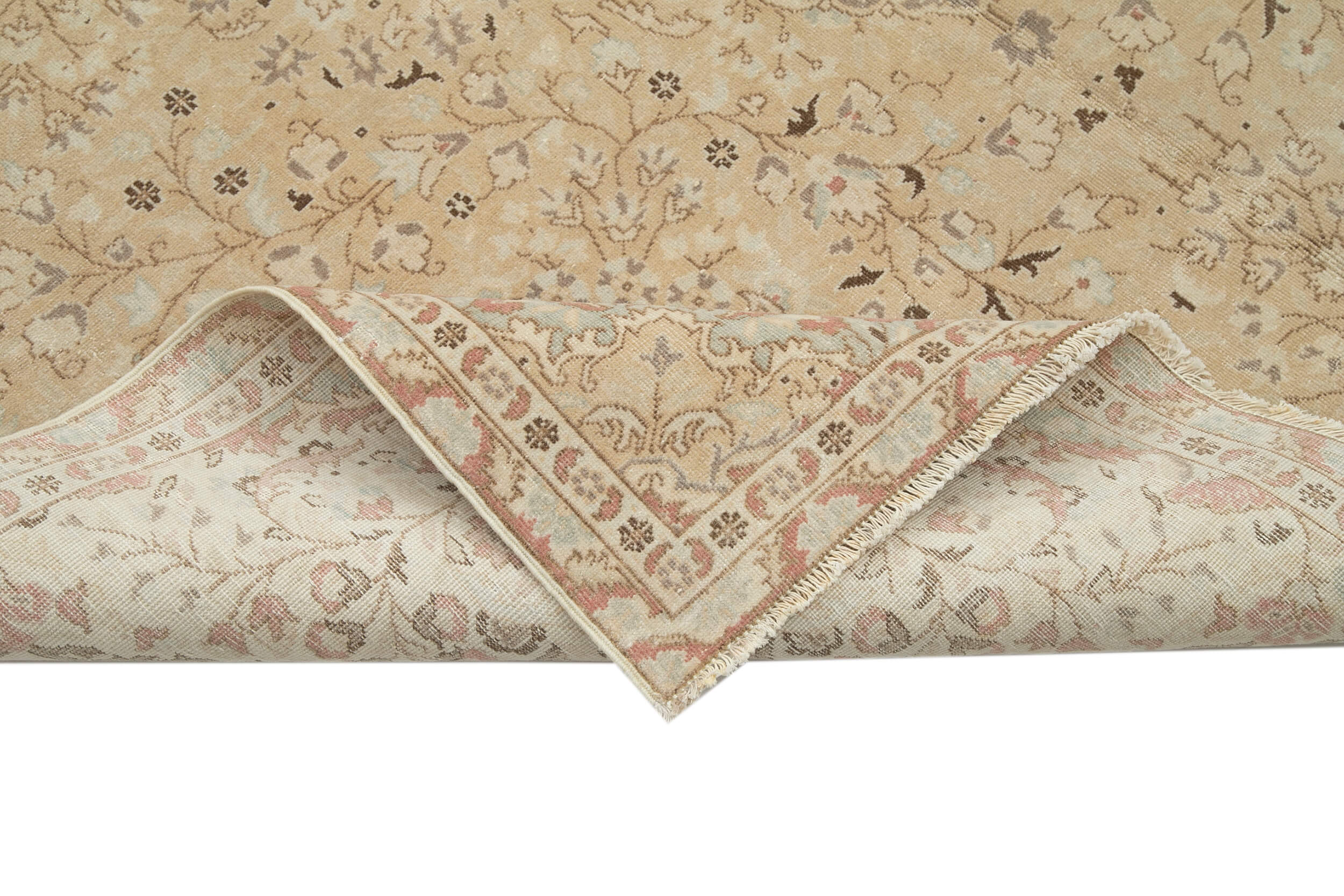 6x10 Beige Turkish Vintage Area Rug - 35280