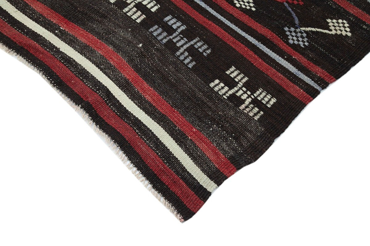 7x9 Brown Vintage Turkish Kilim Rug - 35316