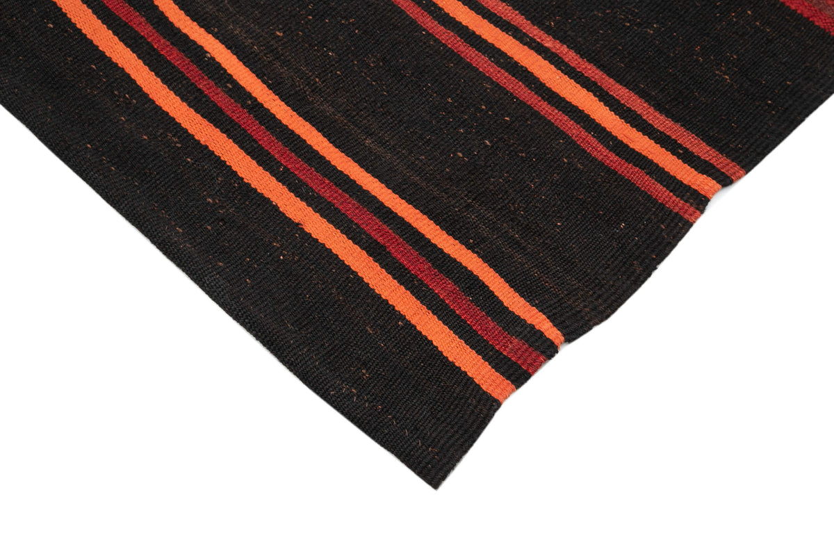 6x10 Black Vintage Turkish Kilim Rug - 35330