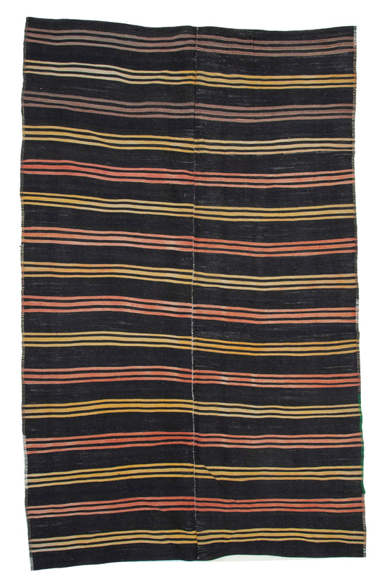 6x10 Brown Vintage Turkish Kilim Rug - 35370