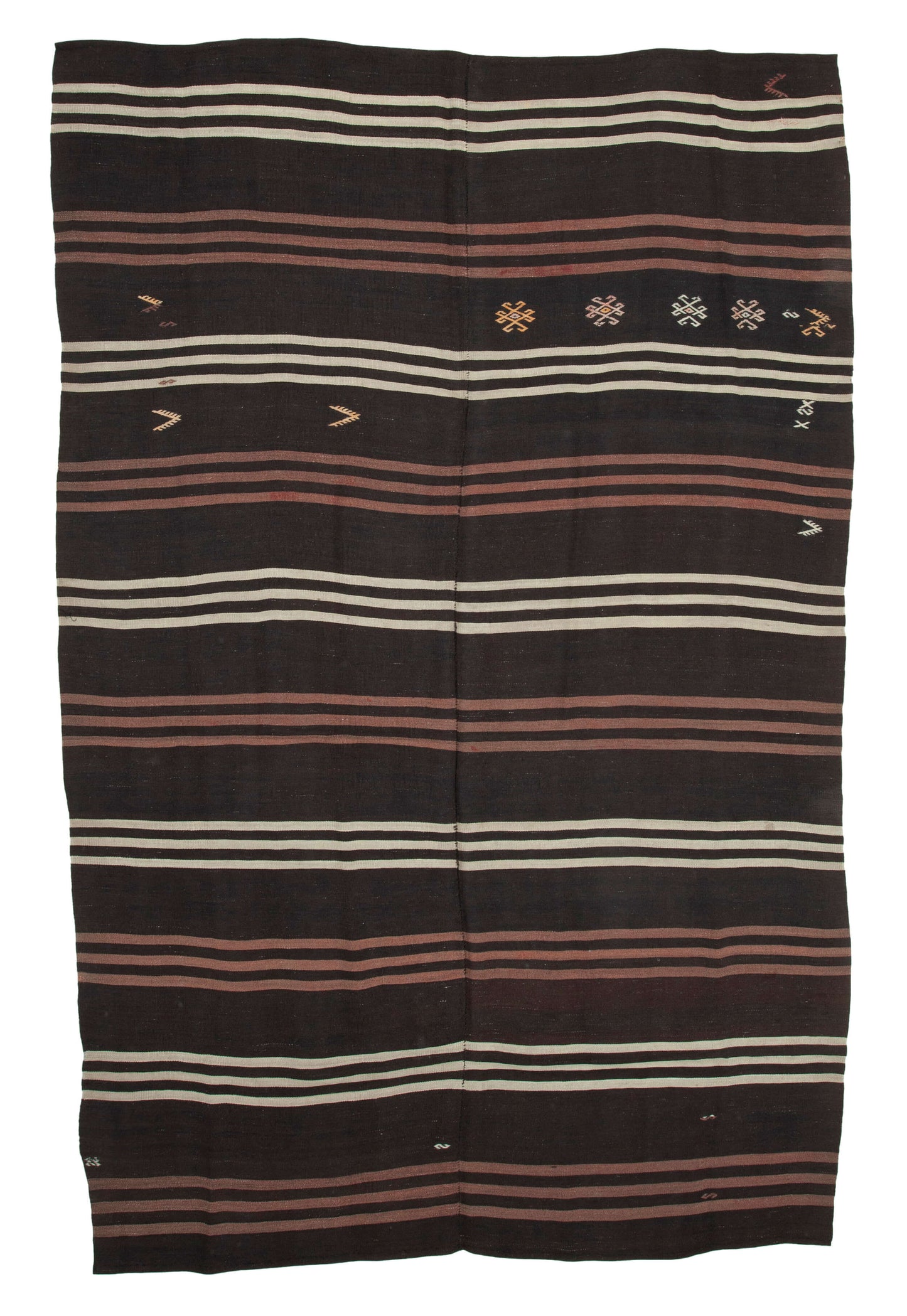 7x11 Brown Vintage Turkish Kilim Rug - 35387