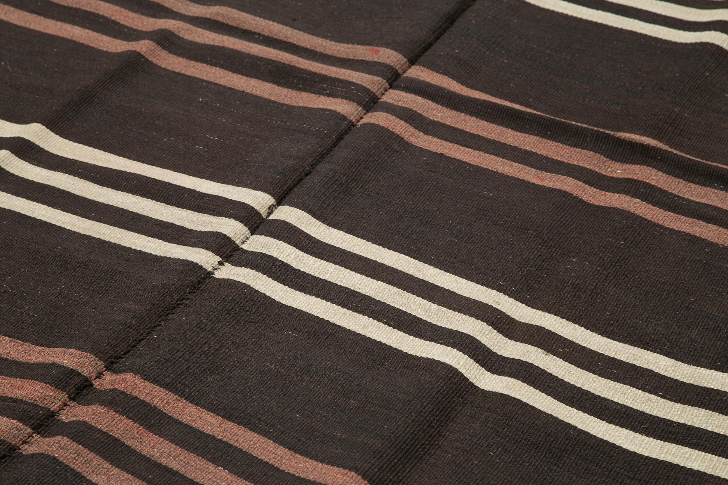 7x11 Brown Vintage Turkish Kilim Rug - 35387