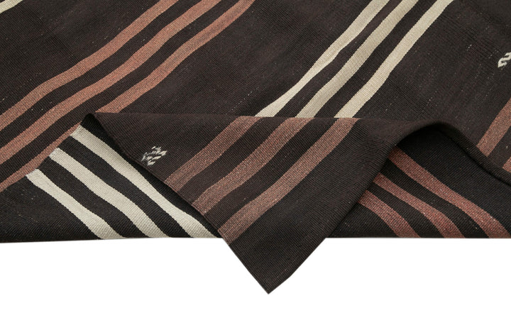 7x11 Brown Vintage Turkish Kilim Rug - 35387