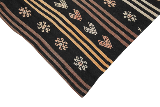 6x11 Brown Vintage Turkish Kilim Rug - 35389