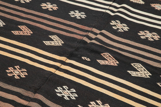 6x11 Brown Vintage Turkish Kilim Rug - 35389