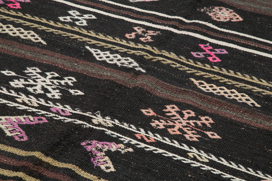 7x11 Brown Vintage Turkish Kilim Rug - 35418