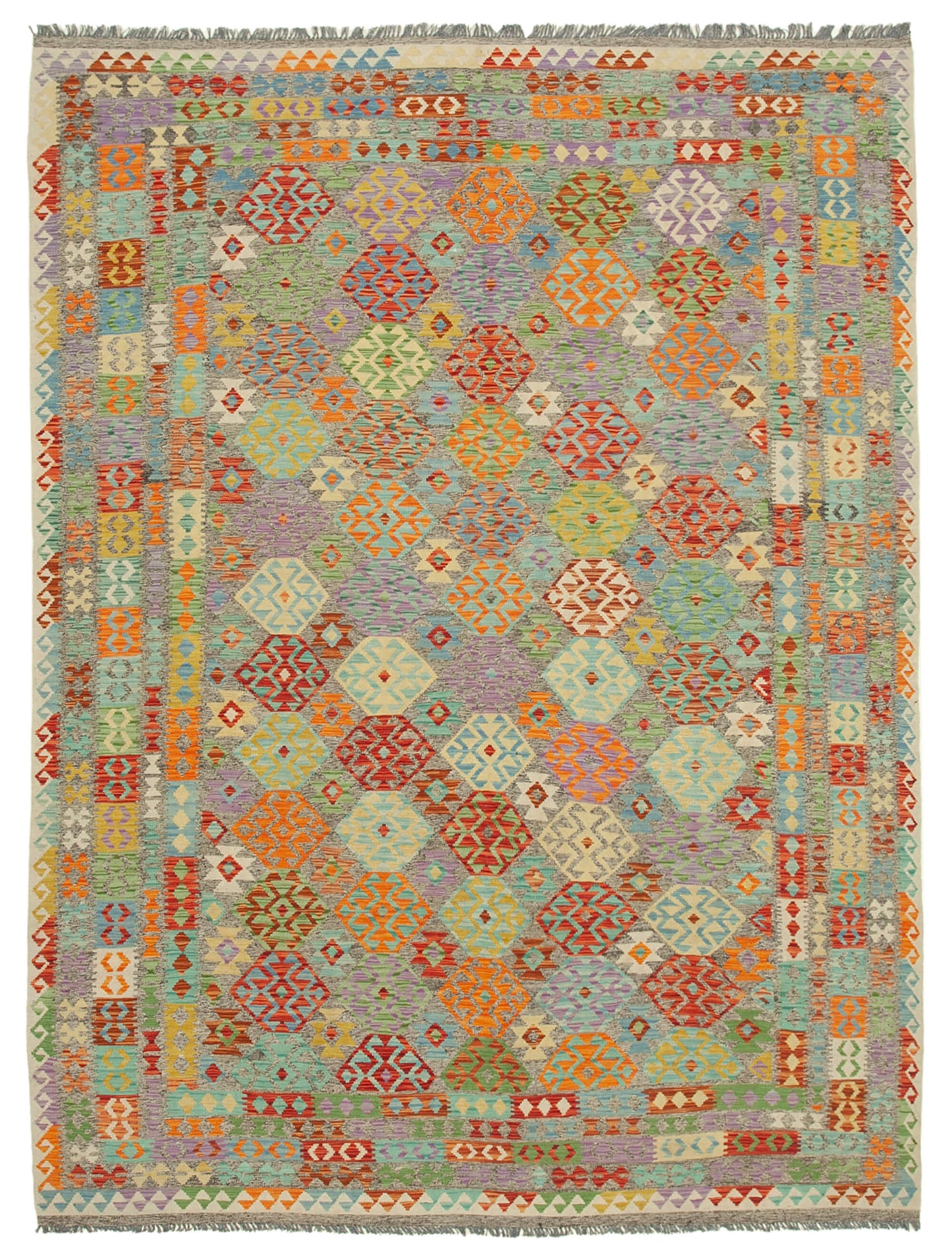 8x11 Multicolor Contemporary Area Rug - 35468