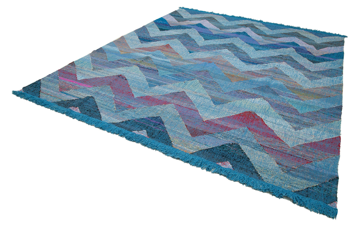 9x11 Blue Contemporary Area Rug - 35511