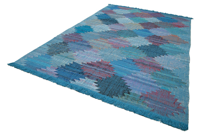 8x12 Blue Contemporary Area Rug - 35515