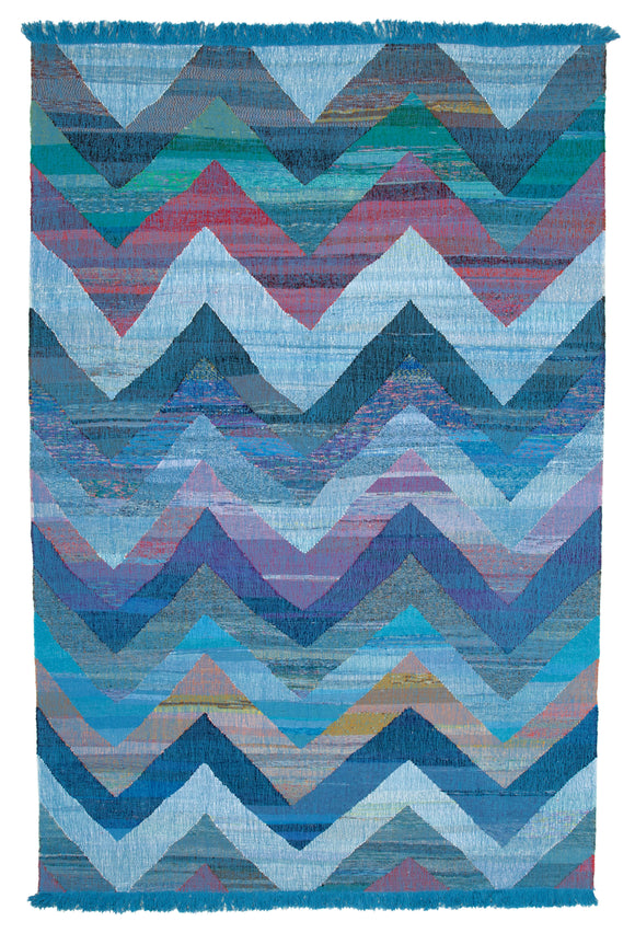 8x13 Blue Contemporary Area Rug - 35520