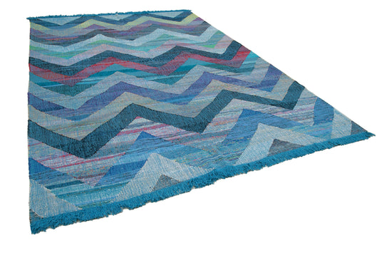8x12 Blue Contemporary Area Rug - 35521