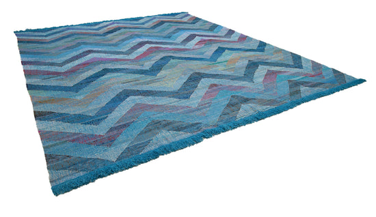12x14 Blue Contemporary Area Rug - 35539