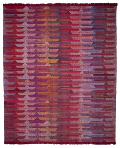 13x16 Red Turkish Geometric Wool Modern Area Rug 35543