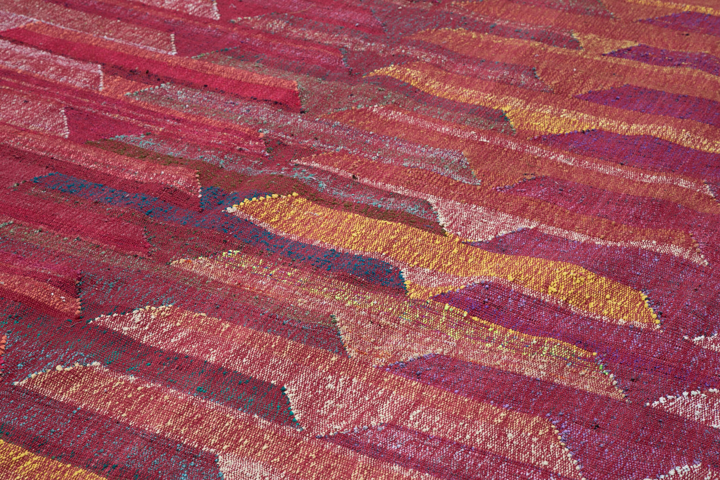 13x16 Red Turkish Geometric Wool Modern Area Rug 35543