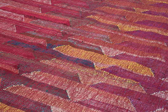 13x16 Red Turkish Geometric Wool Modern Area Rug 35543