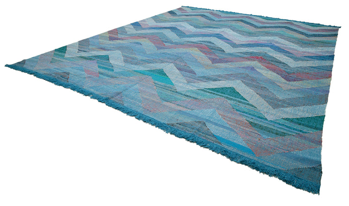13x16 Blue Contemporary Area Rug - 35553
