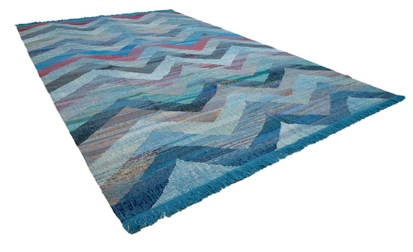 10x16 Blue Contemporary Area Rug - 35554