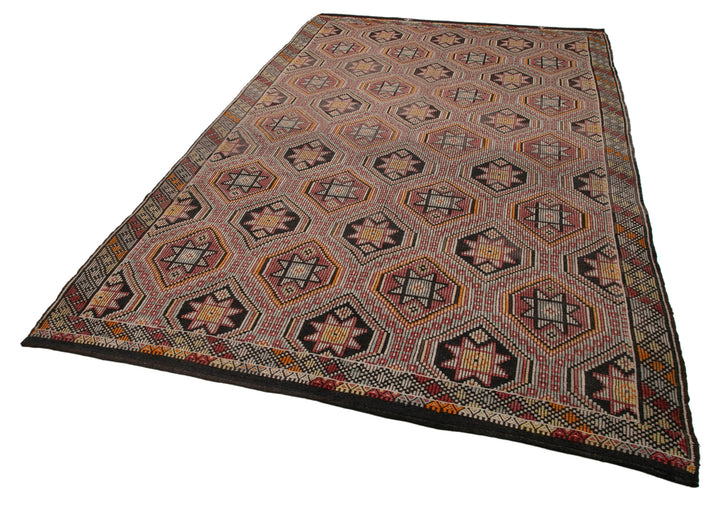 6x11 Brown Vintage Turkish Kilim Rug - 35556