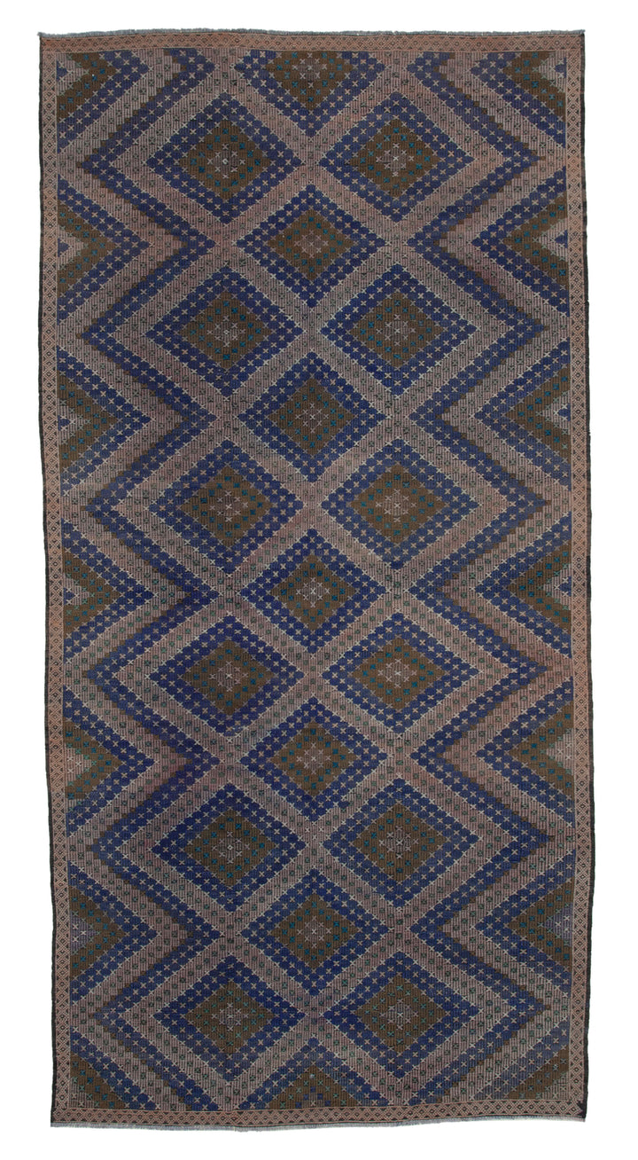 6x12 Brown Vintage Turkish Kilim Rug - 35557