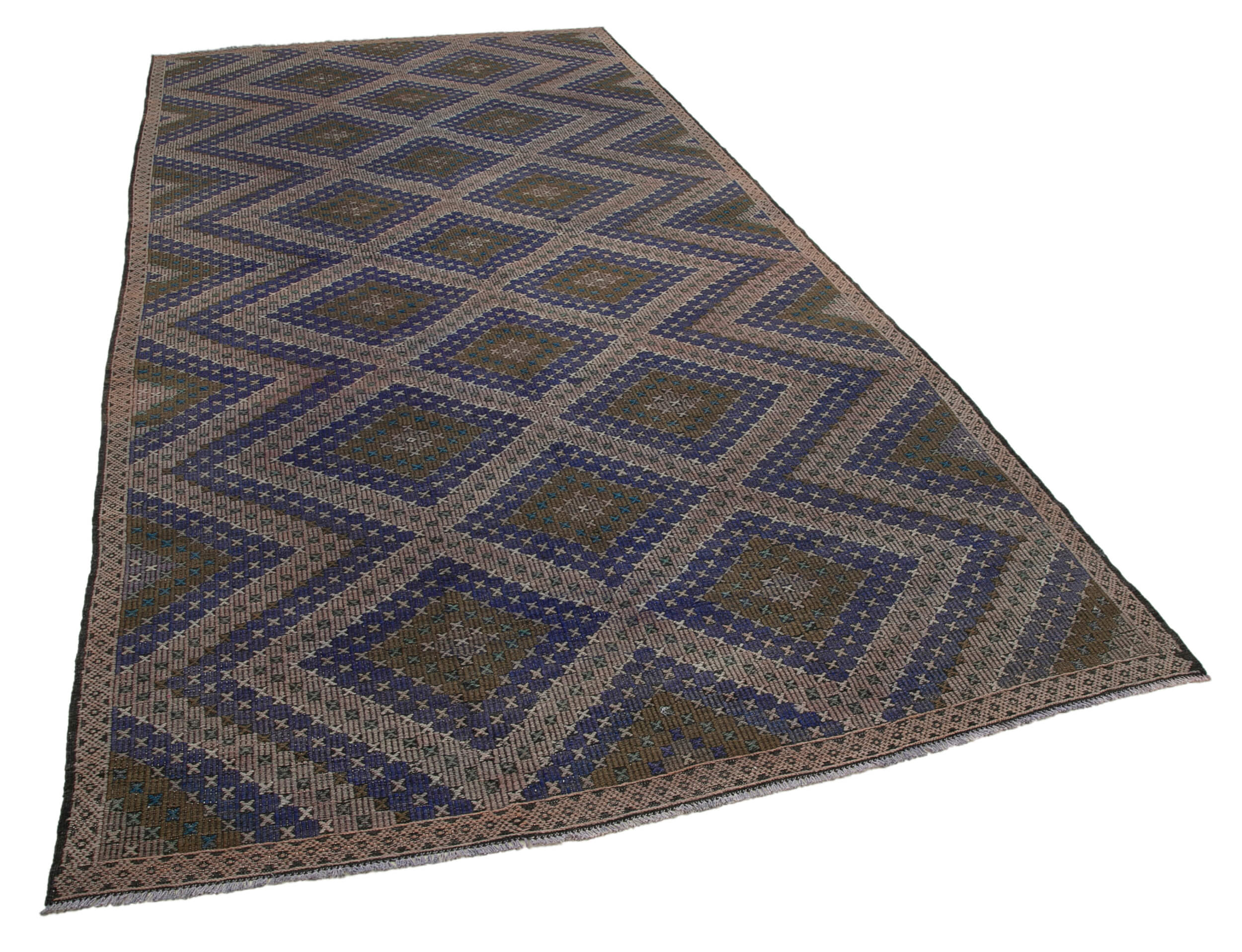 6x12 Brown Vintage Turkish Kilim Rug - 35557