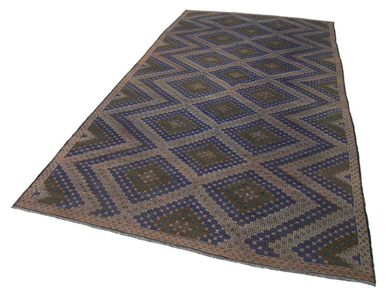 6x12 Brown Vintage Turkish Kilim Rug - 35557