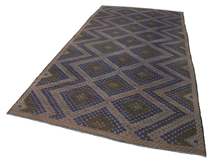 6x12 Brown Vintage Turkish Kilim Rug - 35557