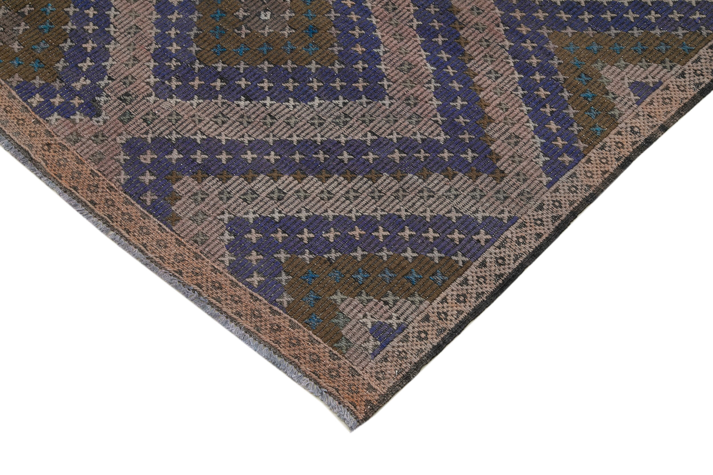 6x12 Brown Vintage Turkish Kilim Rug - 35557