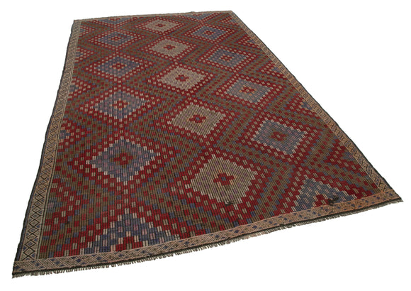 6x10 Multicolor Vintage Turkish Kilim Rug - 35559