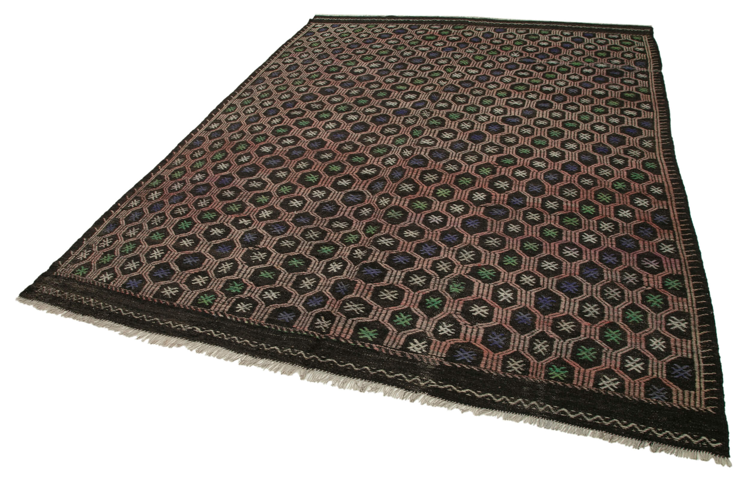 7x10 Brown Vintage Turkish Kilim Rug - 35574