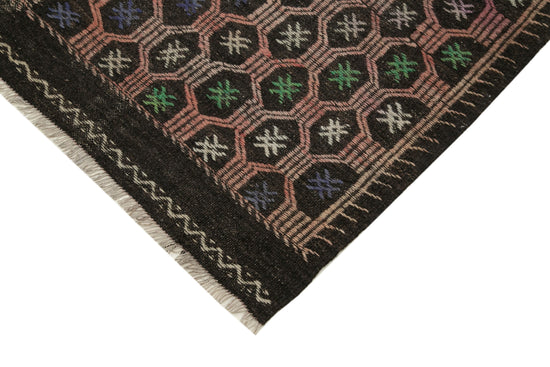 7x10 Brown Vintage Turkish Kilim Rug - 35574